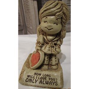 Vintage 1970 Paula figurine statue How Long will I love you only always heart